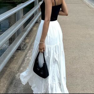 American Eagle white high waisted maxi skirt